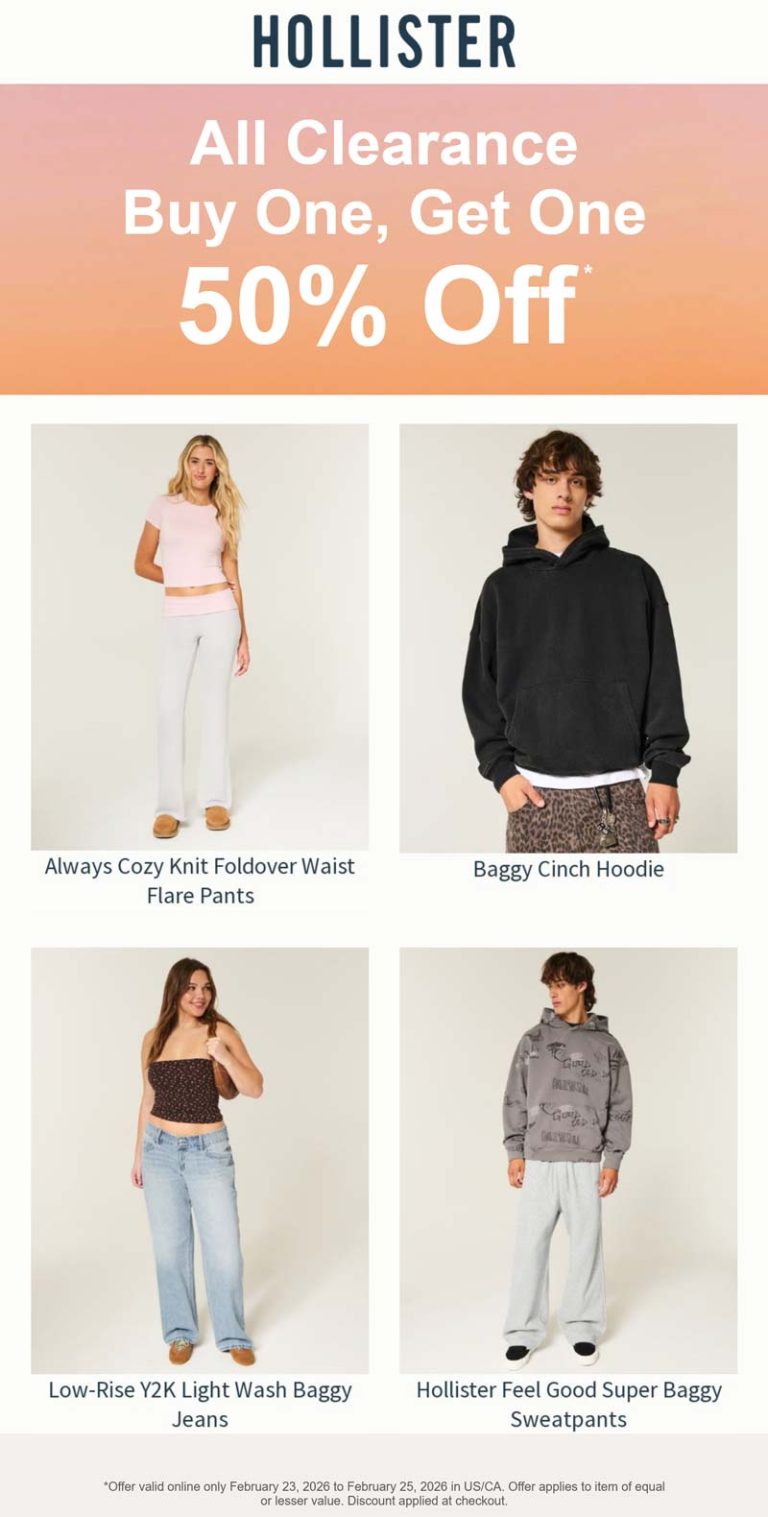 Second clearance item 50% off online at Hollister