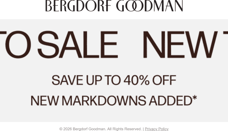 40% off sale going on at Bergdorf Goodman