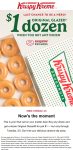 Second dozen doughnuts = $1 at Krispy Kreme #krispykreme