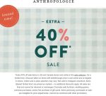 Extra 40% off sale items at Anthropologie, ditto online #anthropologie