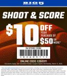 $10 off $50 today at Big 5 sporting goods, or online via promo code E260311 #big5