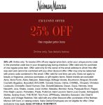 25% off a single item online today at Neiman Marcus MAR25-PF0H-2QDWRP #neimanmarcus