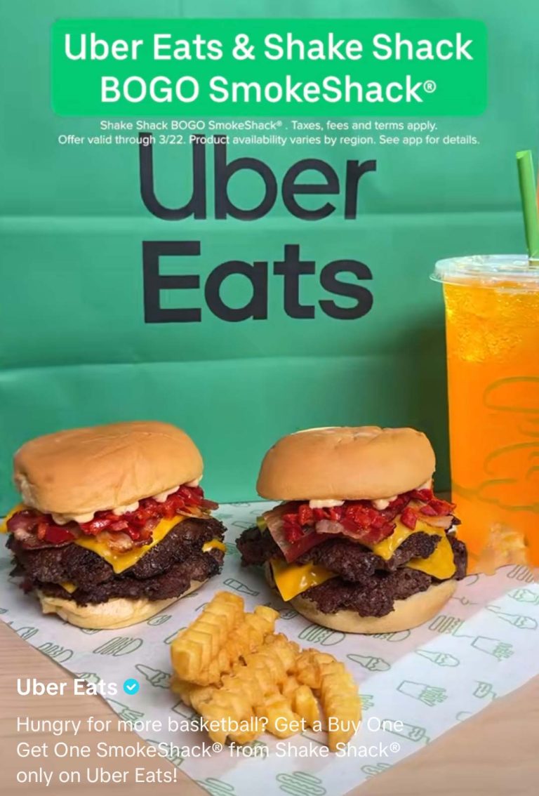 Second smokeshack cheeseburger free via delivery at Shake Shack