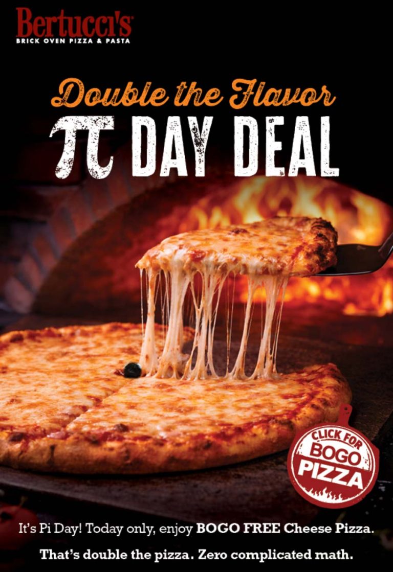 Second cheese pizza free today at Bertuccis
