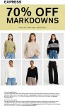 70% off sale items online today at Express #express