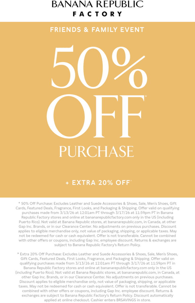 70% off at Banana Republic Factory