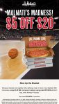 $5 off $20 at Lou Malnatis pizza via promo code 55YEARS #loumalnatis