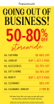 Going out of business 50-80% off everything at Francescas #francescas