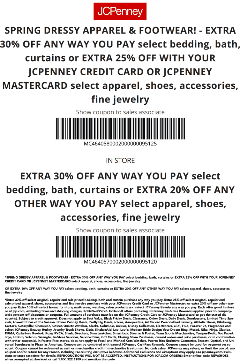 20% off & more at JCPenney, or online via promo code NEWSHOES