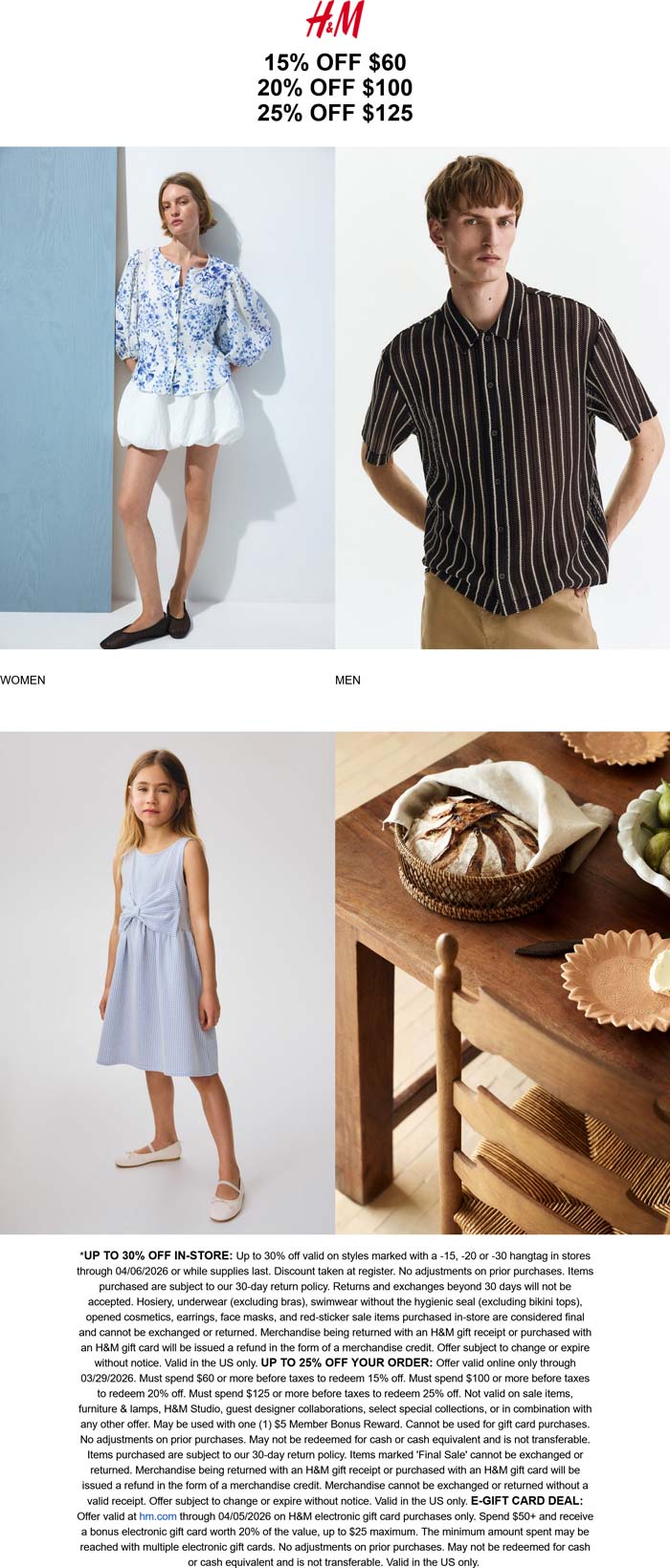 H&M coupon: 15-25% off $60+ online at H&M