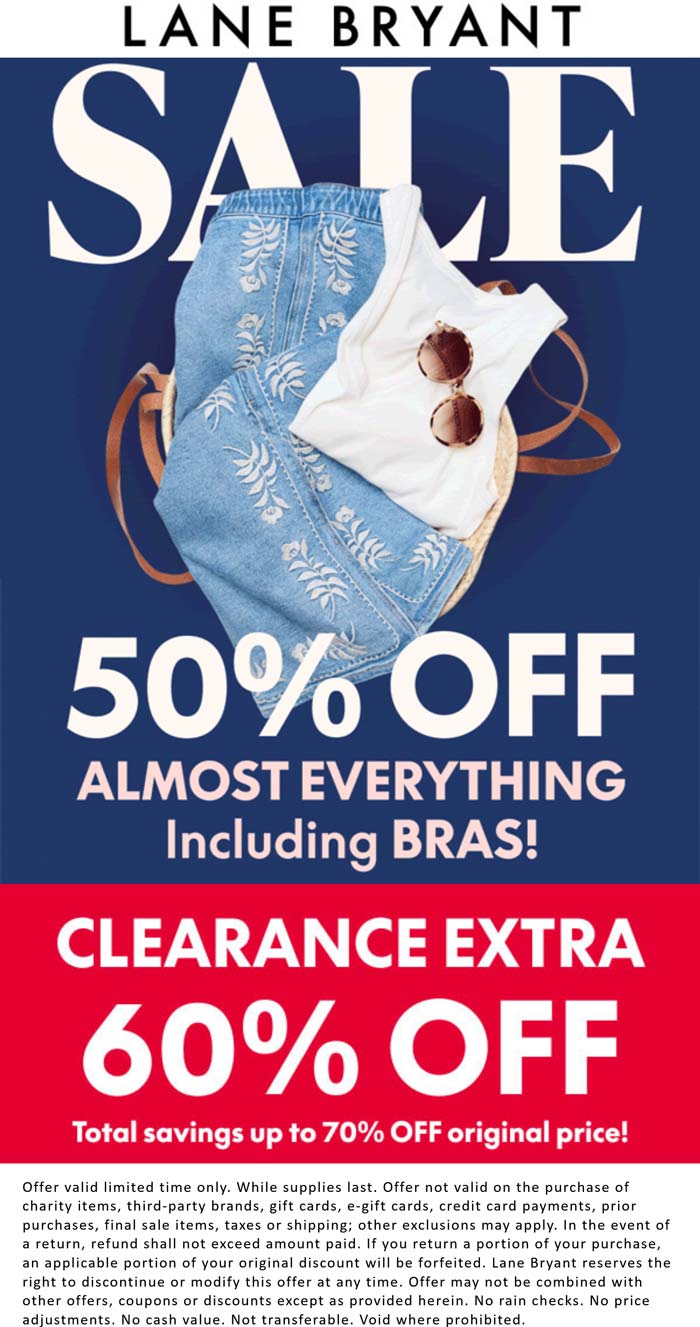 50-60% off everything at Lane Bryant