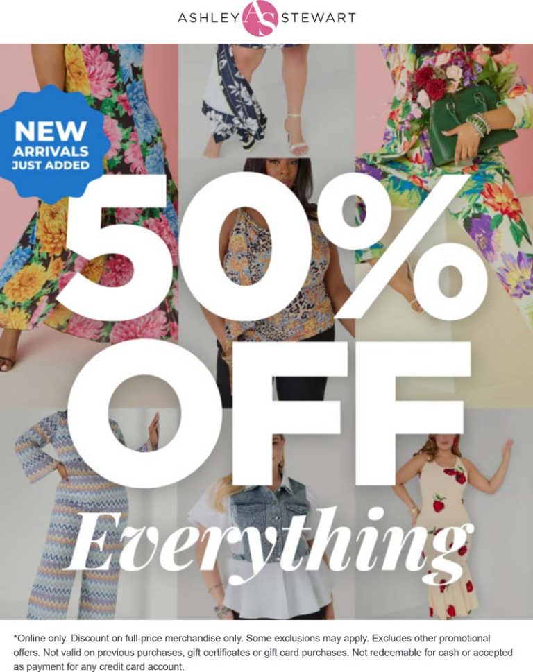 50% off everything at Ashley Stewart