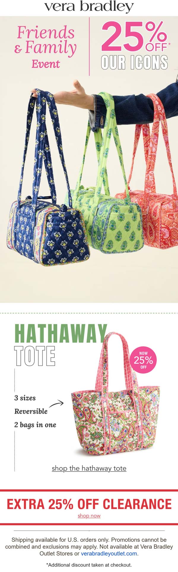 25% off at Vera Bradley