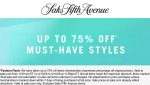 75% off various today at Saks Fifth Avenue #saksfifthavenue