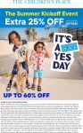 Extra 25% off at The Childrens Place via promo code EXTRA25 #thechildrensplace