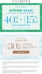 Extra 55% off sale items at Talbots, ditto online #talbots