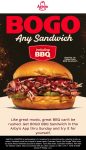 Second sandwich free via mobile at Arbys #arbys