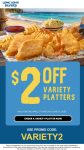 $2 off variety platters at Long John Silvers&nbsp;restaurants via promo code VARIETY2 #longjohnsilvers