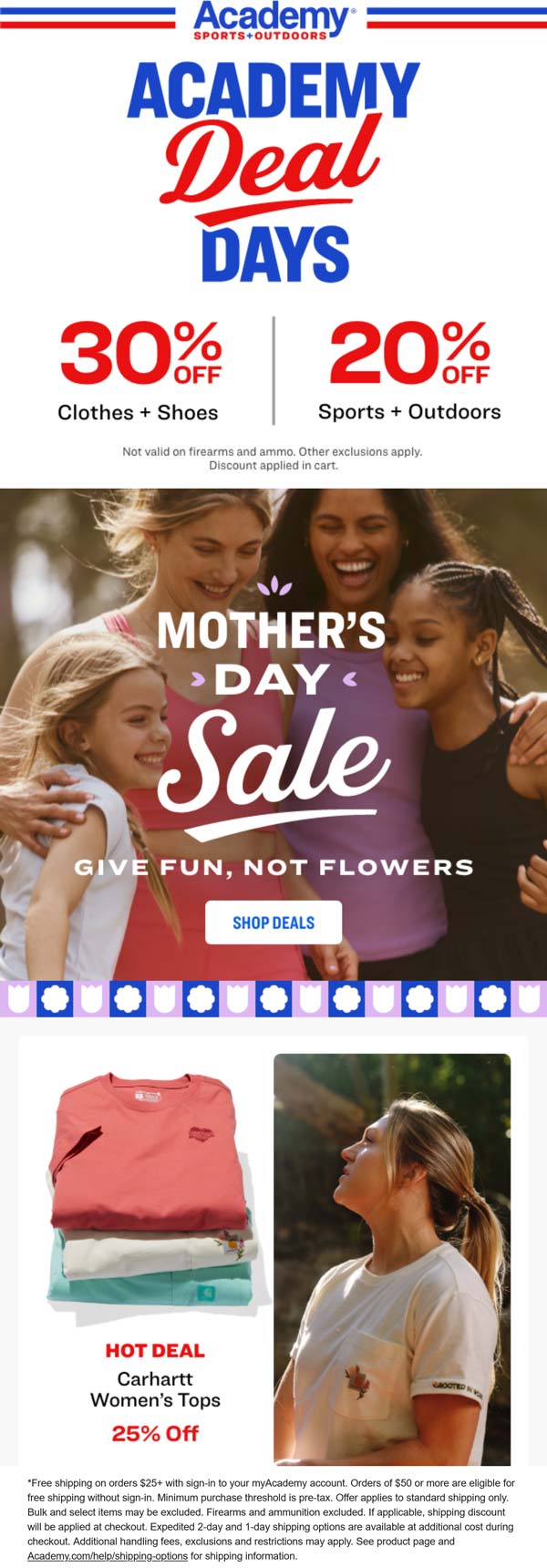 20-30% off online at Academy Sports + Outdoors
