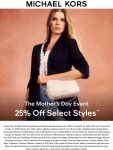25% off at Michael Kors, ditto online #michaelkors