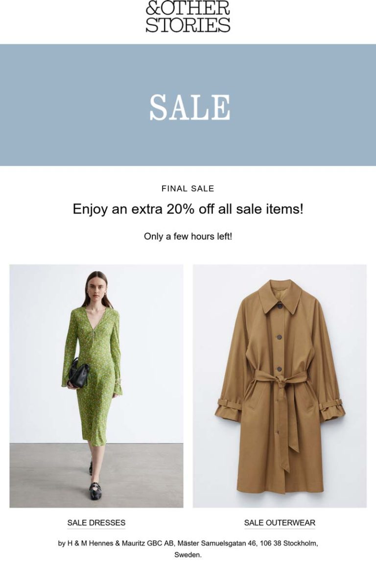 & Other Stories coupon: Extra 20% off sale items today at & Other Stories