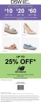 $10-$60 off $49+ at DSW, or online via promo code JOYFUL #dsw