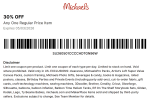 30% off a single item at Michaels, or online via promo code MAYIGET30 #michaels