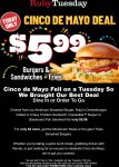 Cheeseburger + fries = $6 today at Ruby Tuesday #rubytuesday