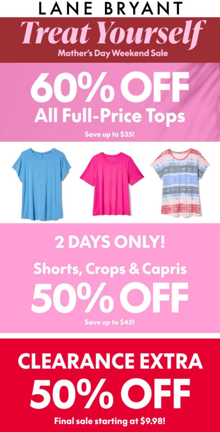 60% off tops & more today at Lane Bryant