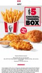 Drum or thigh + 2 chicken tenders + fries = $5 at KFC #kfc