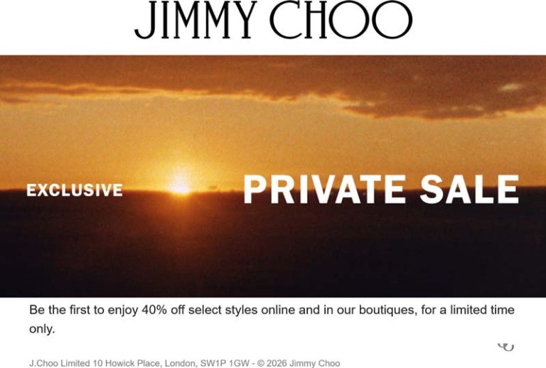 40% off various styles at Jimmy Choo, ditto online