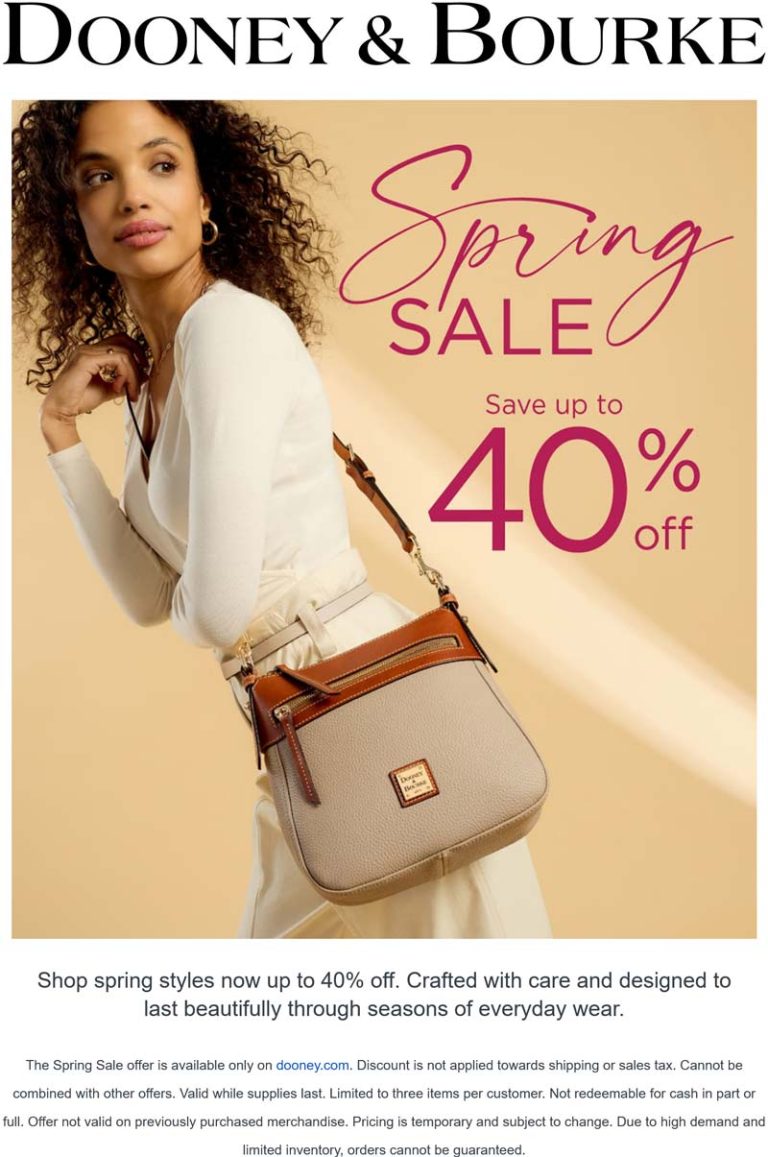 Dooney & Bourke coupon: 40% off spring styles at Dooney & Bourke