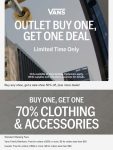 Second shoe 50% off & more at Vans Outlet, ditto online #vans