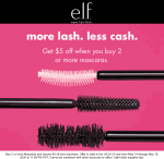 $5 off 2+ mascaras at e.l.f. Cosmetics #elfcosmetics