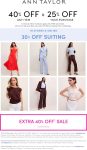 25-40% off at Ann Taylor, or online via promo code STYLE40 #anntaylor
