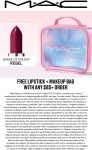 Free lipstick & makeup bag on $85 today online at MAC cosmetics #mac
