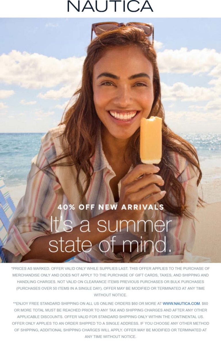 40% off new arrivals at Nautica