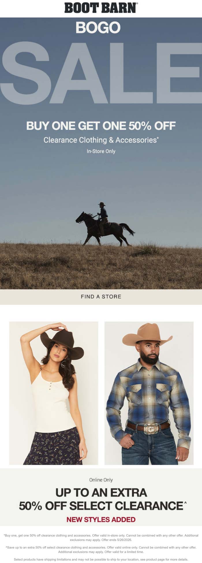 Second clearance item 50% off at Boot Barn