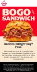 Second sandwich free via mobile at Arbys #arbys