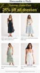 25% off dresses at Abercrombie & Fitch #abercrombiefitch