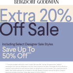 Extra 20% off sale items at Bergdorf Goodman #bergdorfgoodman