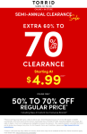 Extra 60-70% off clearance at Torrid, ditto online #torrid Extra 60-70% off clearance at Torrid, ditto online #torrid