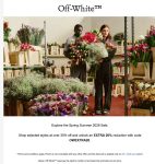 55% off sale items at Off-White, or online via promo code OWEXTRA20 #offwhite