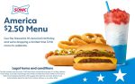 Various items on the $2.50 menu at Sonic Drive-In restaurants #sonicdrivein