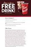 Free coffee on $1 via login at Tim Hortons #timhortons Free coffee on $1 via login at Tim Hortons #timhortons