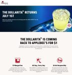 $1 margaritas all July at Applebees restaurants #applebees