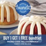 Second bundtlet cake free at Nothing Bundt Cakes via promo code HELLOSUMMER26 #nothingbundtcakes