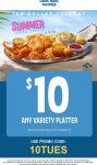 Any variety platter = $10 today at Long John Silvers restaurants #longjohnsilvers