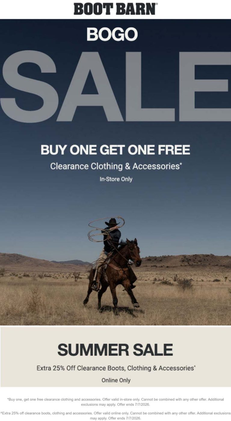 Second clearance item free at Boot Barn