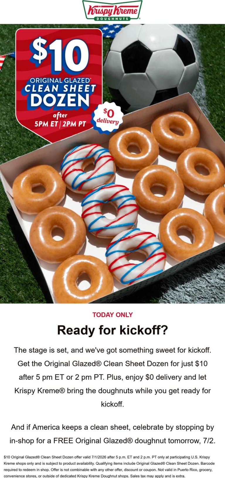 Free donut Weds & $10 dozen after 5p at Krispy Kreme